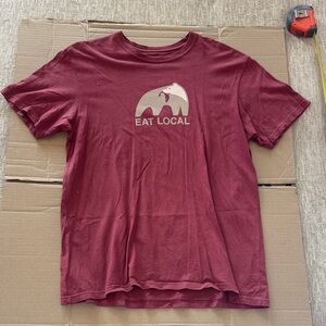 Patagonia Maroon 'Eat Local' Graphic Tee